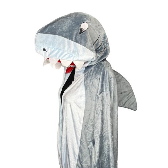 Spirit Costume One Size Unisex Shark Jumpsuit Hooded Bodysuit Jogger Outfit - Picture 2 of 15